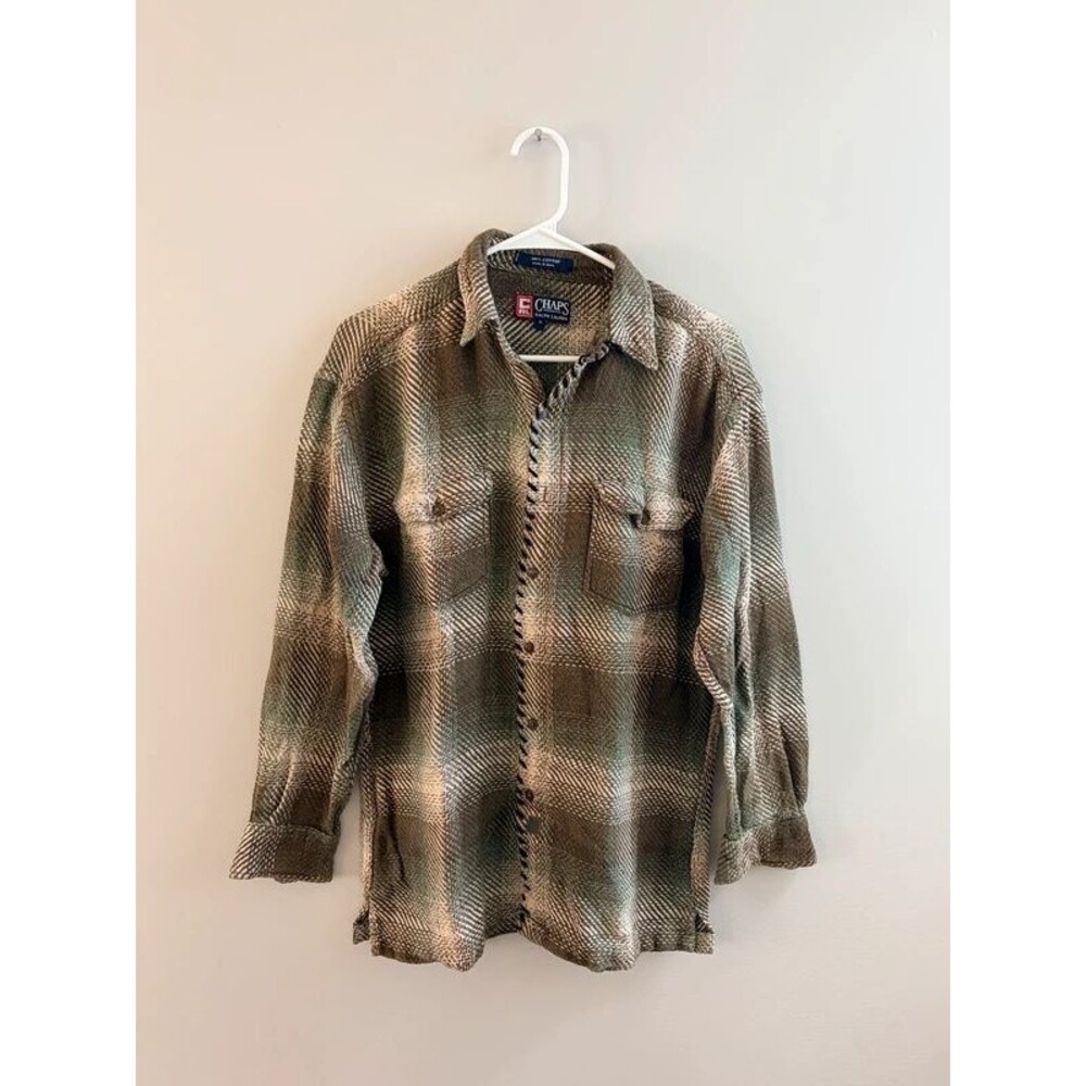 Vintage Chaps Ralph Lauren Plaid Flannel Shirt Shacket, fall, winter, formal